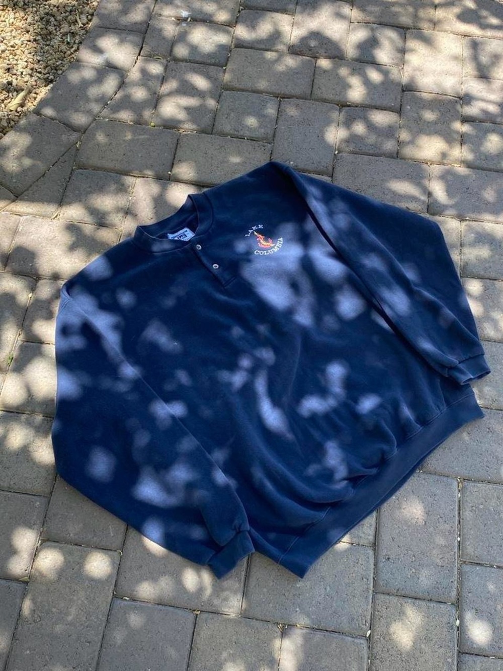 Lee Navy blue vintage henley crewneck
